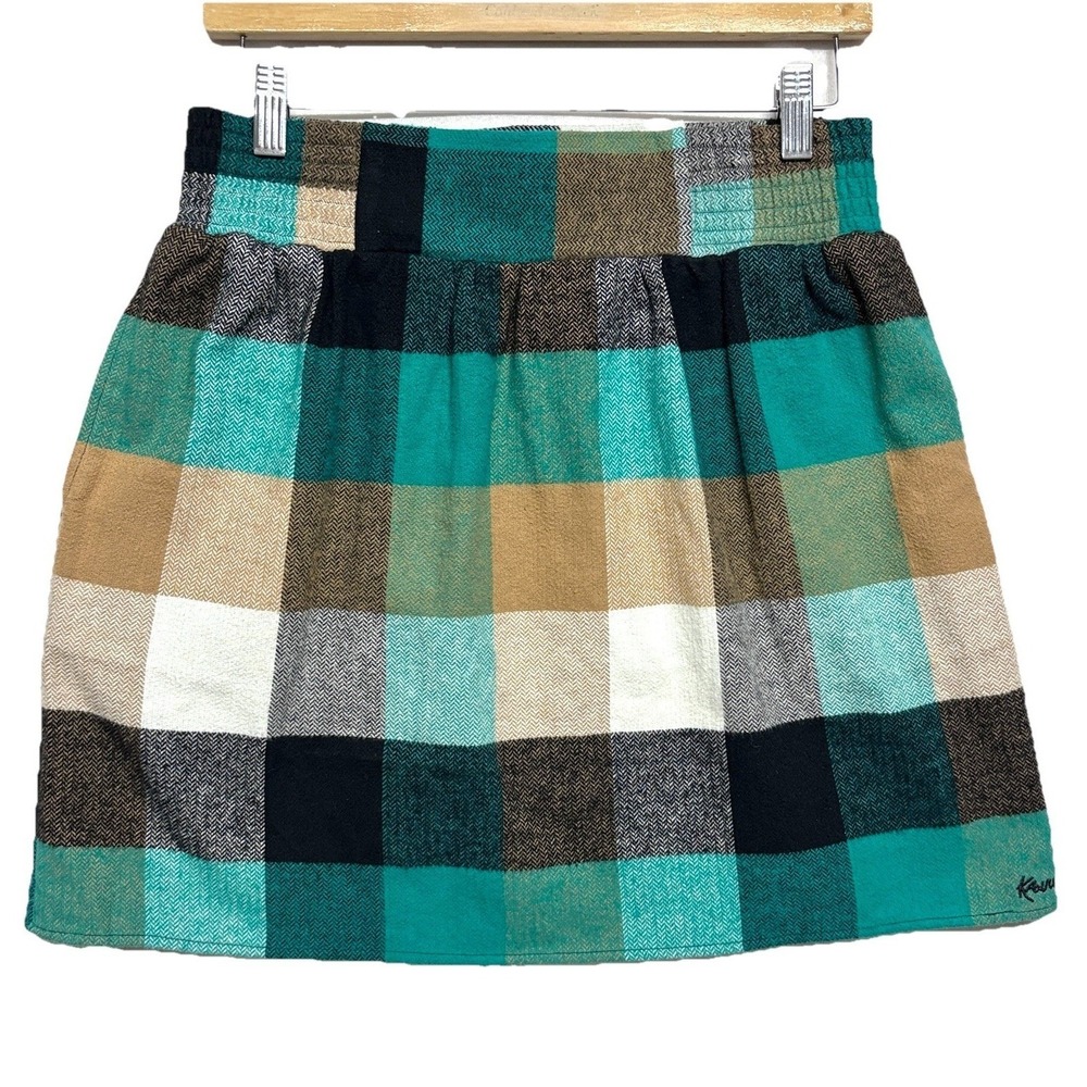 Kavu Cedar Skirt Plaid Flannel Mini Cottagecore‎ Pockets Womens XS